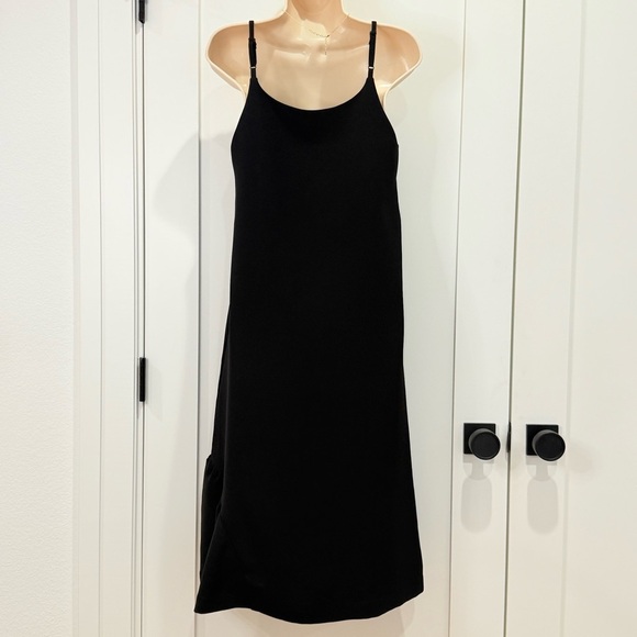 Smock Mohawk General Store Shift Midi Dress Black Size 2 Ruffle Hem Minimalist - Picture 3 of 10